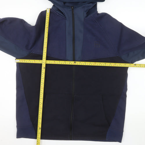 Matalan Men’s Blue Full Zip Hooded Fleece Jacket Size L