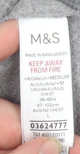 Marks and Spencer Mens Grey Cotton Belted Shawl Collar Coatigan M