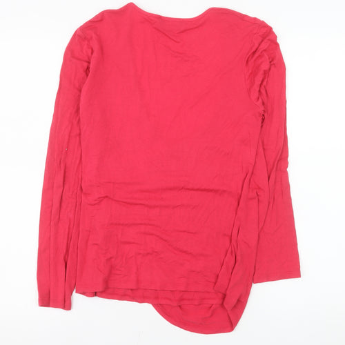 Simon Jeffrey Women’s Red Wrap Blouse UK 12 Long Sleeve V-Neck