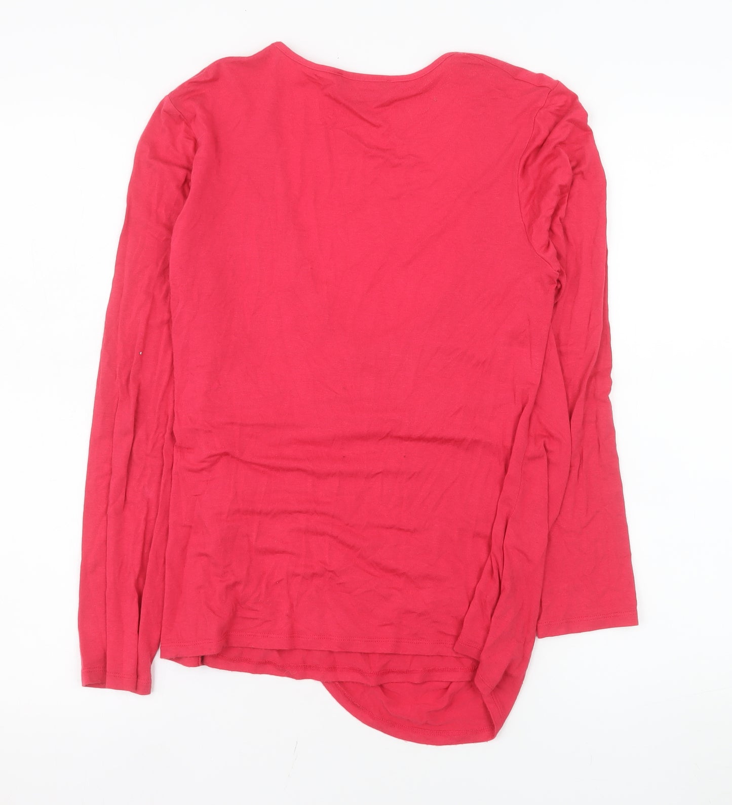 Simon Jeffrey Women’s Red Wrap Blouse UK 12 Long Sleeve V-Neck