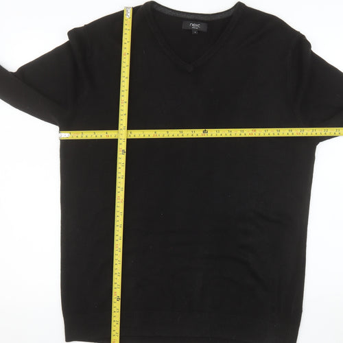 Next Men’s Black V-Neck Acrylic Pullover Jumper L