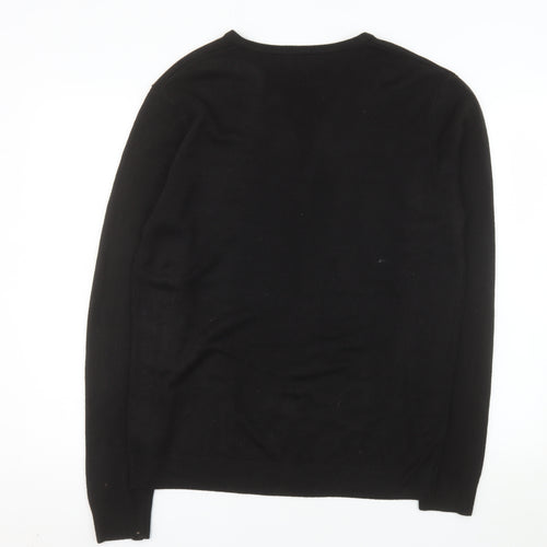 Next Men’s Black V-Neck Acrylic Pullover Jumper L