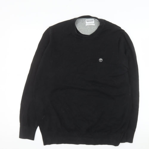 Timberland Men's Black Cotton Crew Neck Pullover Jumper M