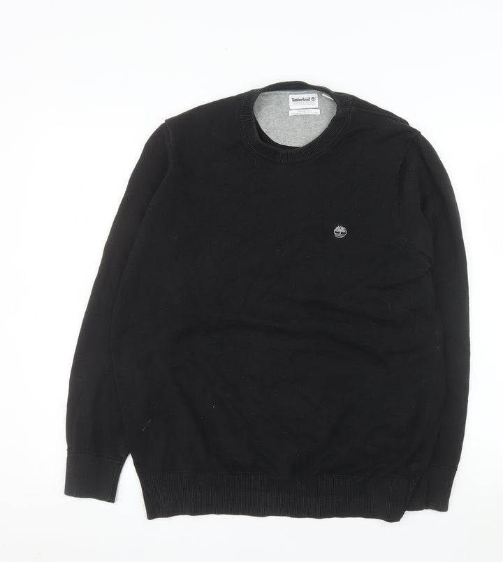 Timberland Men's Black Cotton Crew Neck Pullover Jumper M