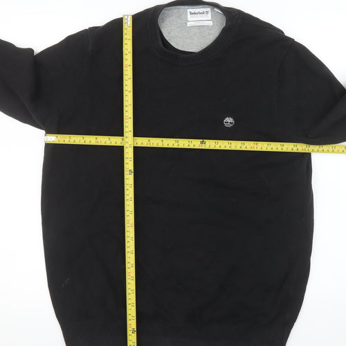 Timberland Men's Black Cotton Crew Neck Pullover Jumper M
