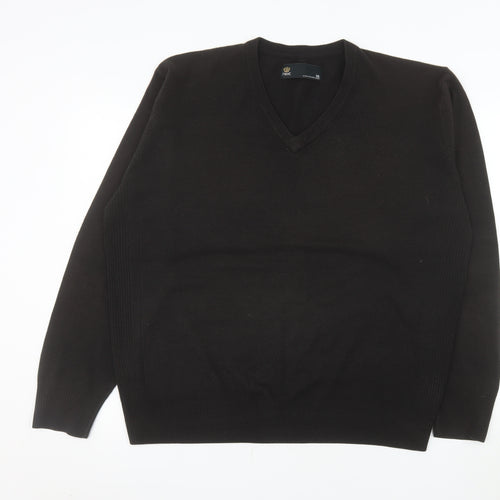 Next Men’s Black 2XL V-Neck Pullover Jumper Acrylic Knit