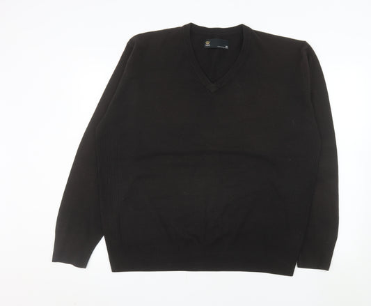 Next Men’s Black 2XL V-Neck Pullover Jumper Acrylic Knit