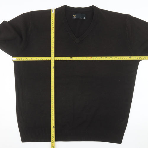 Next Men’s Black 2XL V-Neck Pullover Jumper Acrylic Knit