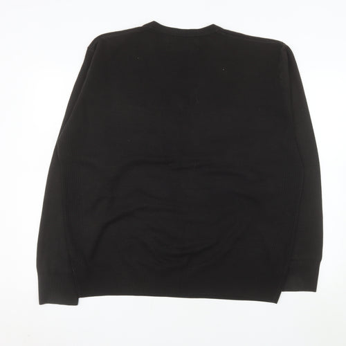 Next Men’s Black 2XL V-Neck Pullover Jumper Acrylic Knit