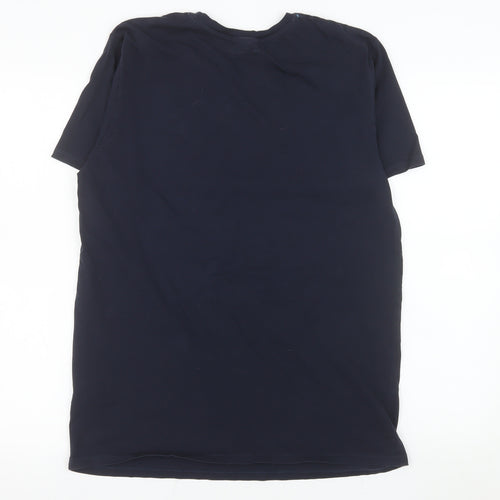 Spreadshirt Premium Men's Navy Graphic Print Cotton T-Shirt L