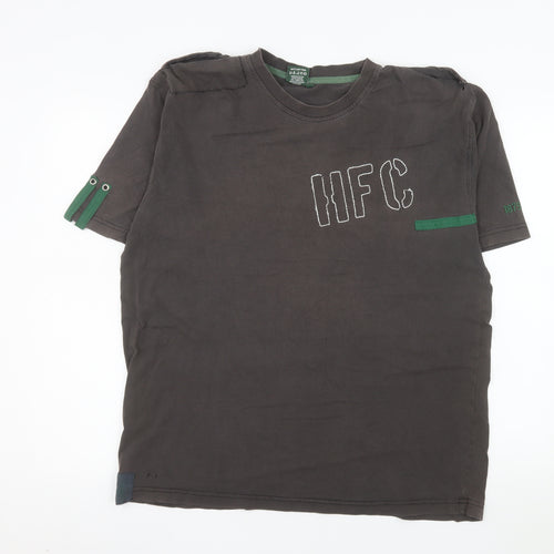 Hibernian FC Men's Black Cotton Short Sleeve T-Shirt XL