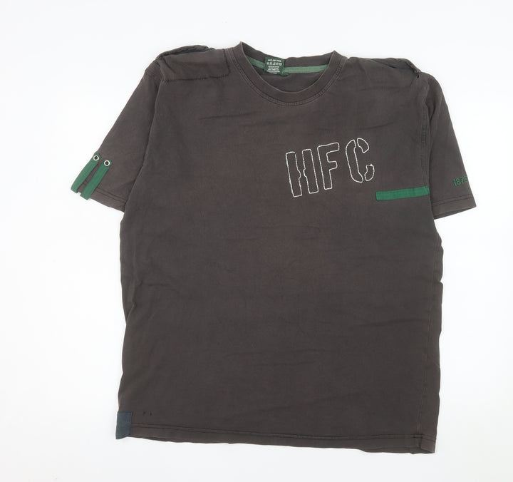 Hibernian FC Men's Black Cotton Short Sleeve T-Shirt XL