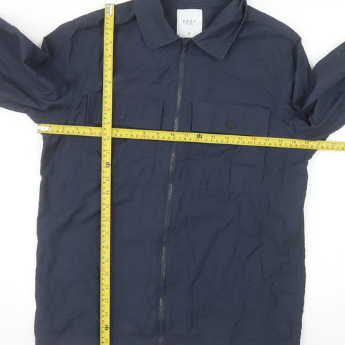 Easy Men's Blue Cotton Blend Zip Lightweight Jacket Size S