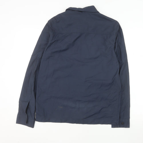 Easy Men's Blue Cotton Blend Zip Lightweight Jacket Size S