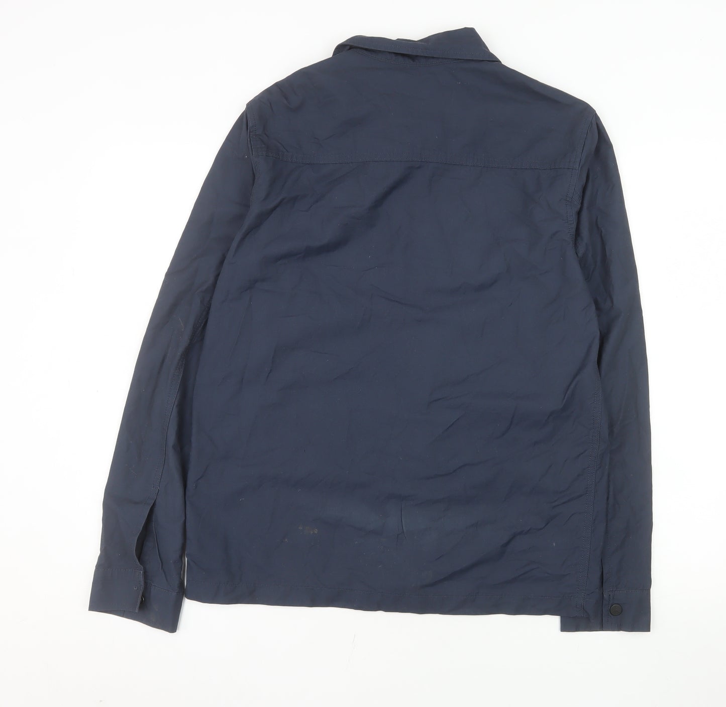 Easy Men's Blue Cotton Blend Zip Lightweight Jacket Size S