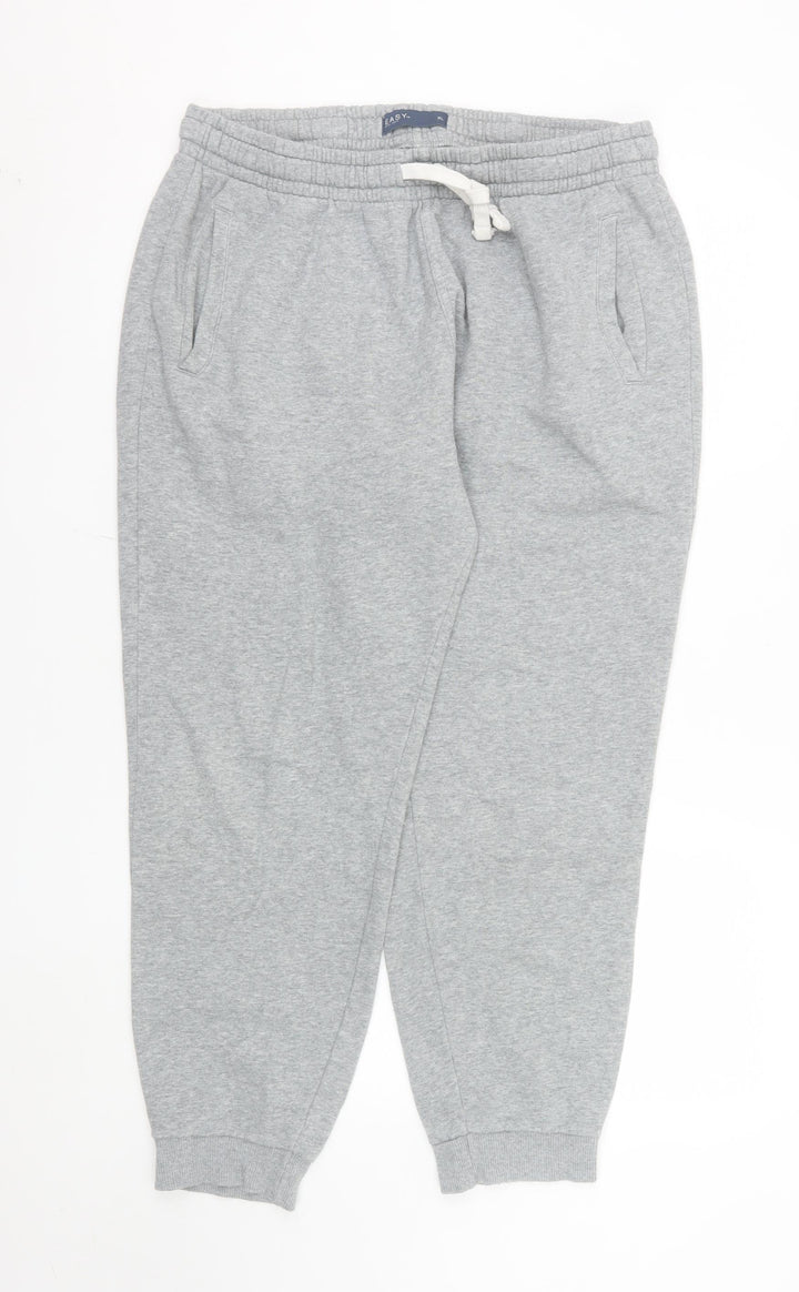 Matalan Men's Grey XL Jogger Sweatpants Cotton Blend Drawstring