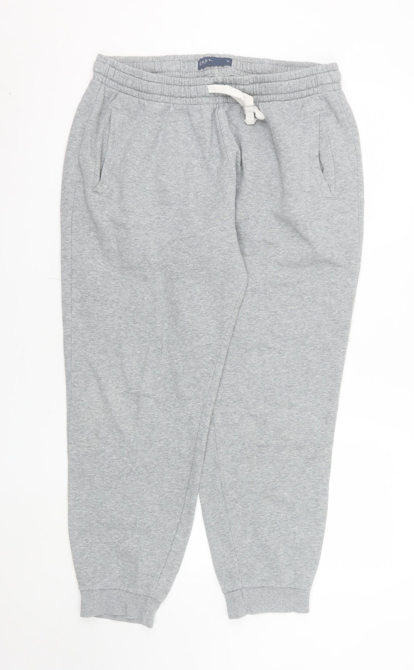 Matalan Men's Grey XL Jogger Sweatpants Cotton Blend Drawstring