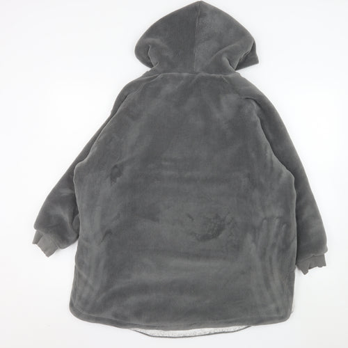 DKNY Boys Grey Fleece Hooded Lounge Nightshirt Size 7-12 Years