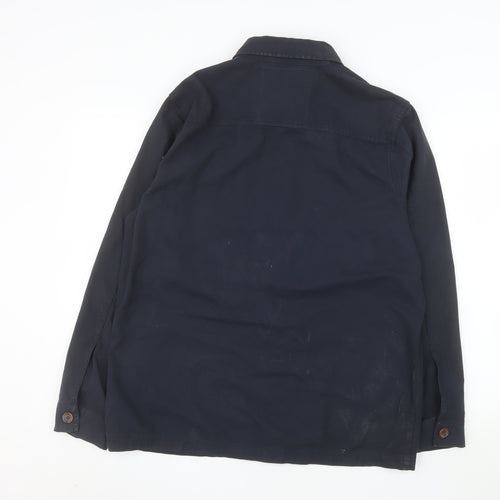 Threadbare Men's Blue Cotton Button-Up Casual Overshirt M
