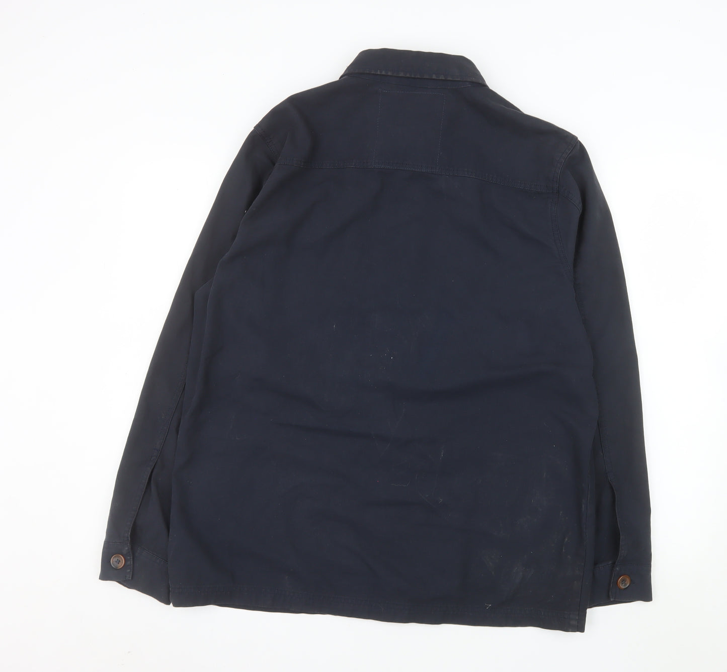 Threadbare Men's Blue Cotton Button-Up Casual Overshirt M
