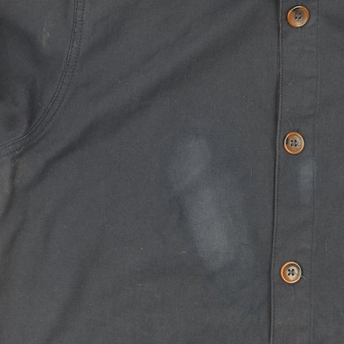 Threadbare Men's Blue Cotton Button-Up Casual Overshirt M