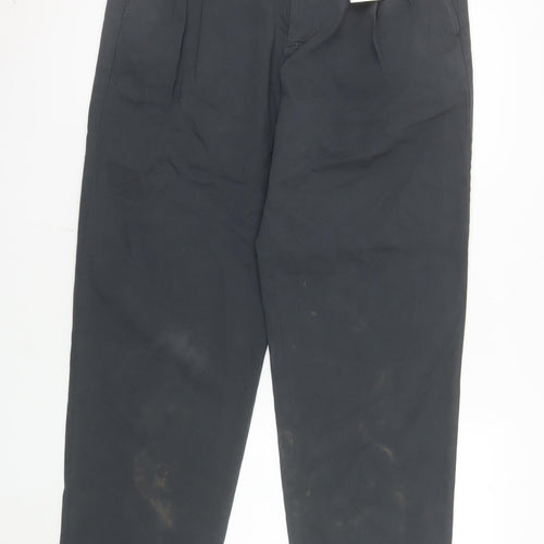 Marks and Spencer Men's Black Chino Trousers 34x33 Regular Fit
