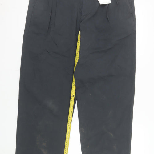 Marks and Spencer Men's Black Chino Trousers 34x33 Regular Fit