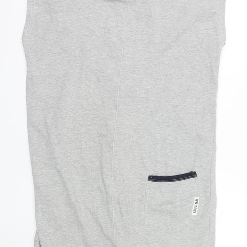 Soul Star Men's Grey Hooded Zip Sweatpants L Regular Fit