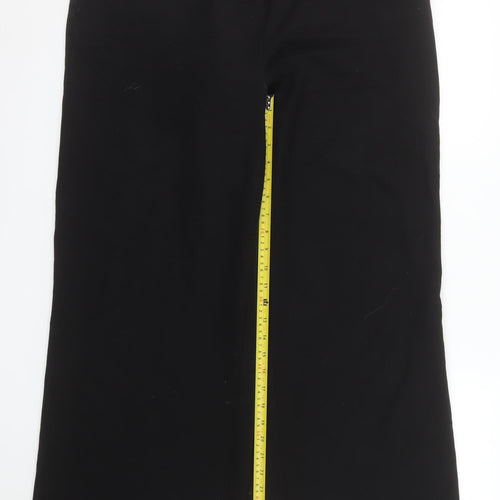 V by Very Women's Black Wide-Leg Stretch Trousers Size 16