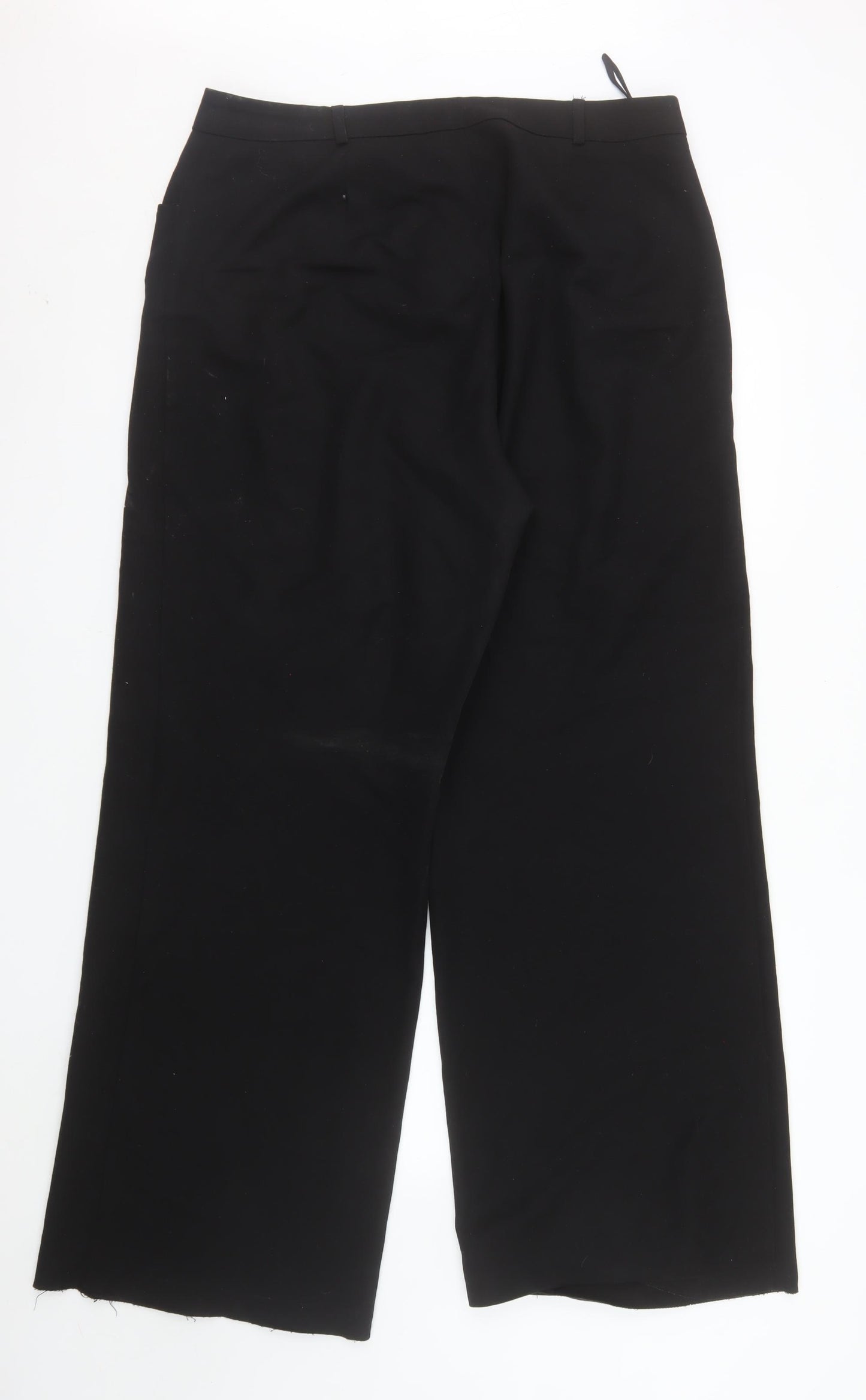 V by Very Women's Black Wide-Leg Stretch Trousers Size 16