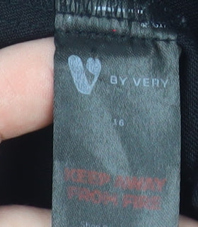 V by Very Women's Black Wide-Leg Stretch Trousers Size 16
