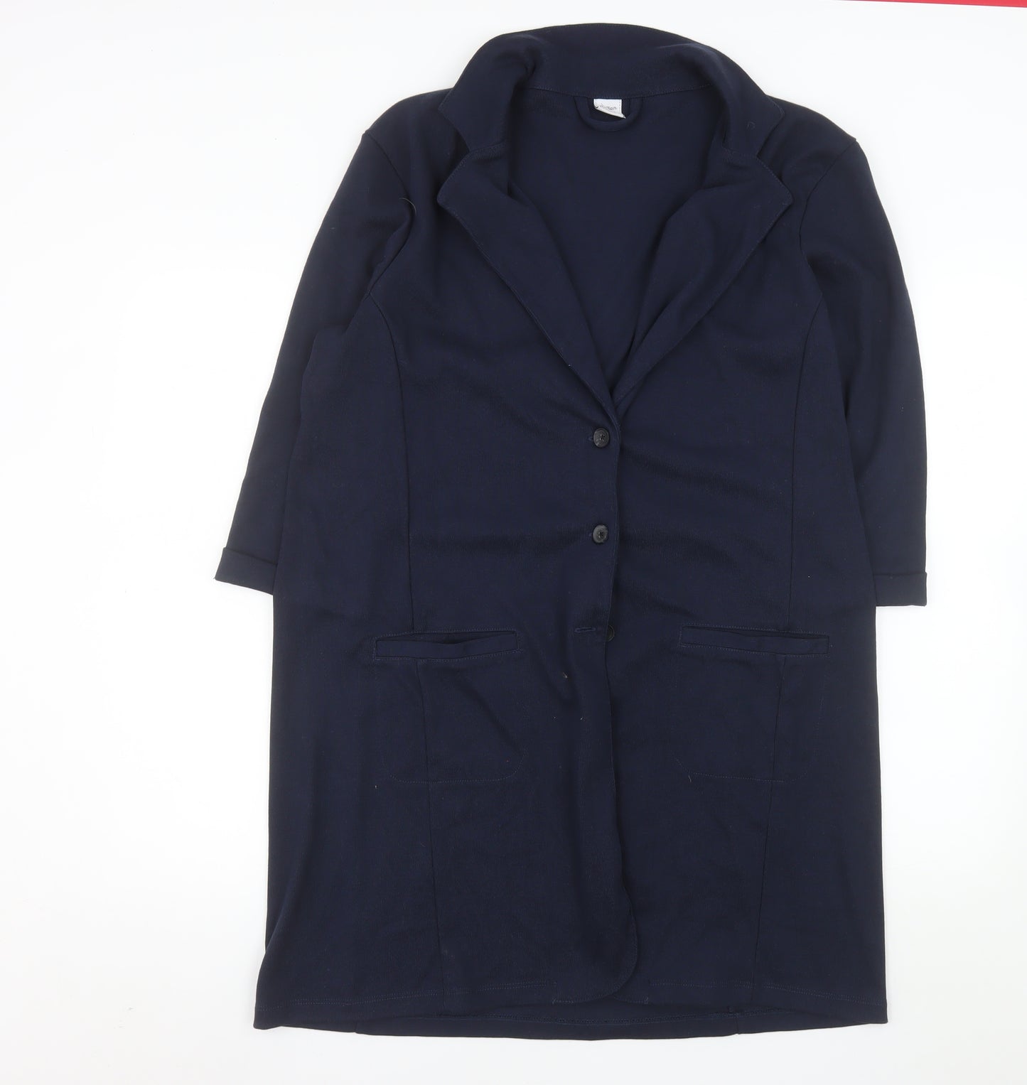 Cotton Traders Womens Blue Coatigan Long Sleeve Size 16 Button Front