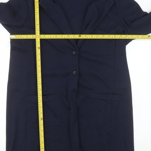 Cotton Traders Womens Blue Coatigan Long Sleeve Size 16 Button Front