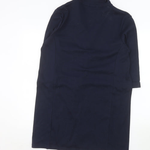 Cotton Traders Womens Blue Coatigan Long Sleeve Size 16 Button Front