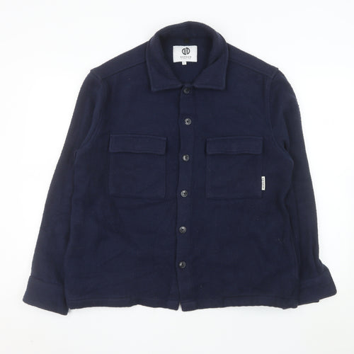 NORDAM Men's Blue Fleece Button Jacket Size L Casual Mid-Length