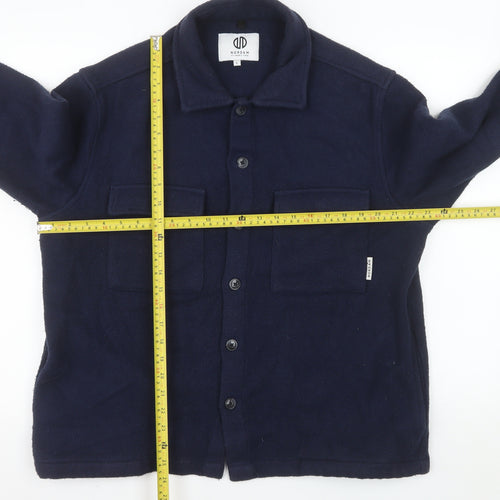 NORDAM Men's Blue Fleece Button Jacket Size L Casual Mid-Length