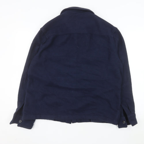 NORDAM Men's Blue Fleece Button Jacket Size L Casual Mid-Length