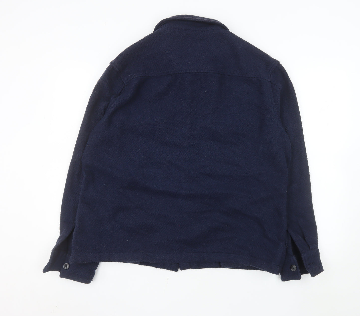 NORDAM Men's Blue Fleece Button Jacket Size L Casual Mid-Length