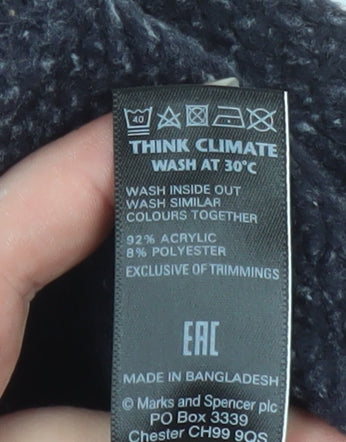 Marks and Spencer Women's Black Knit Open Front Coatigan Size 16