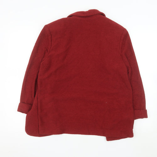 Tu Women Red Cotton Blend Textured Blazer Size 14 Classic Fit