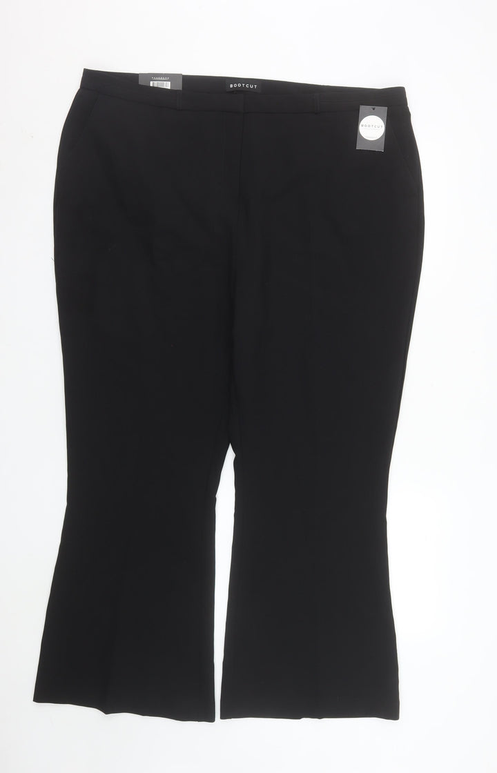 Peacocks Women's Black Bootcut Work Trousers Size 22S