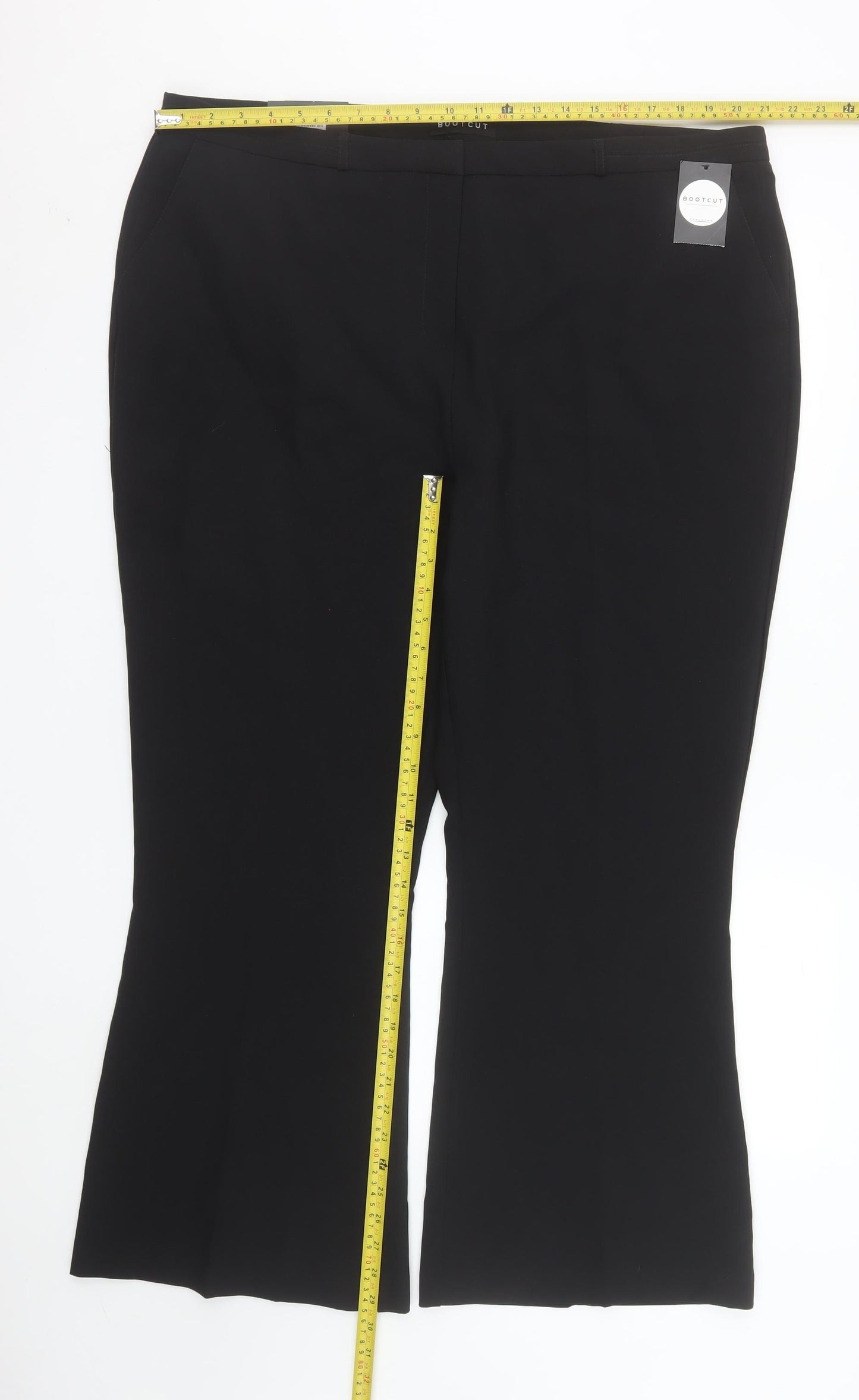Peacocks Women's Black Bootcut Work Trousers Size 22S
