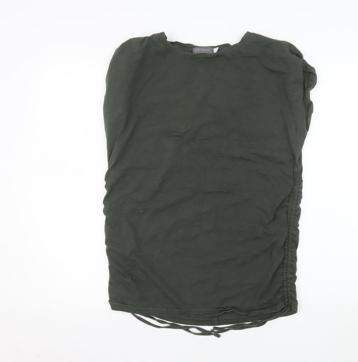 Mint Velvet Women Green Cotton T-Shirt M Basic Crew Neck
