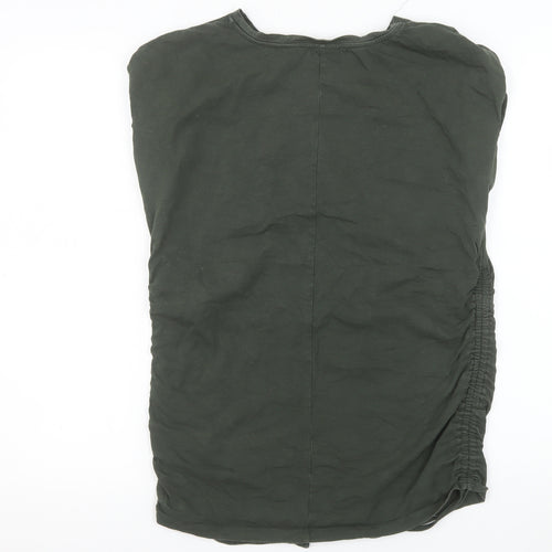 Mint Velvet Women Green Cotton T-Shirt M Basic Crew Neck