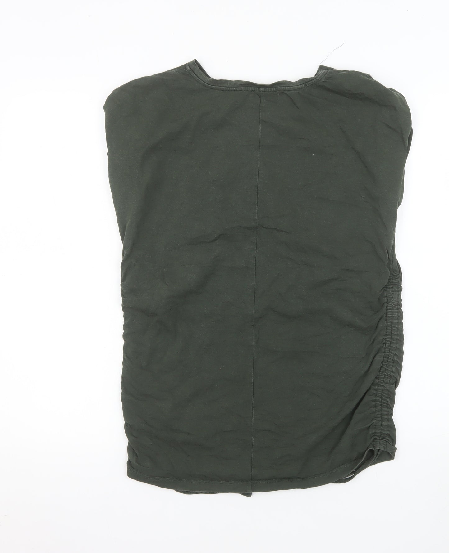 Mint Velvet Women Green Cotton T-Shirt M Basic Crew Neck