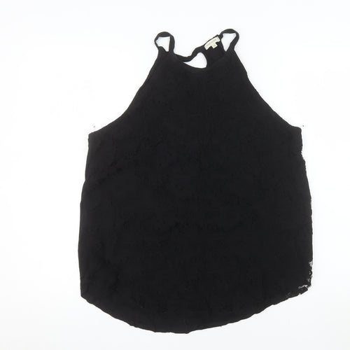 River Island Women's Black Lace Halter Camisole Top Size 12