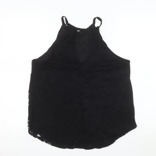 River Island Women's Black Lace Halter Camisole Top Size 12