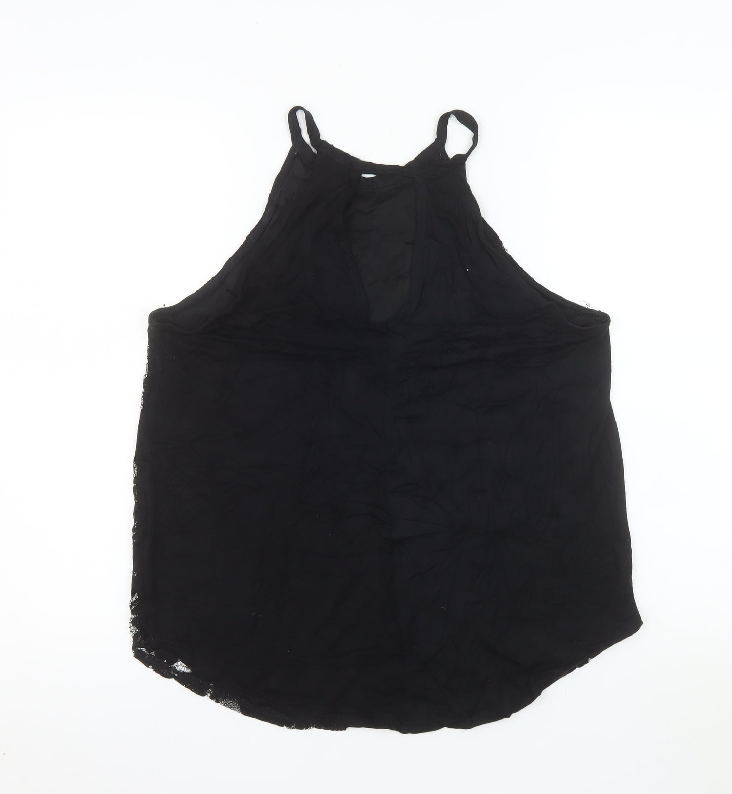 River Island Women's Black Lace Halter Camisole Top Size 12