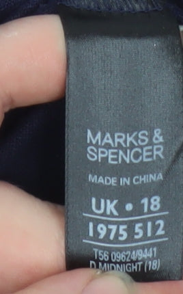 Marks and Spencer Women's Blue Linen Blend Regular Fit Blazer UK 18