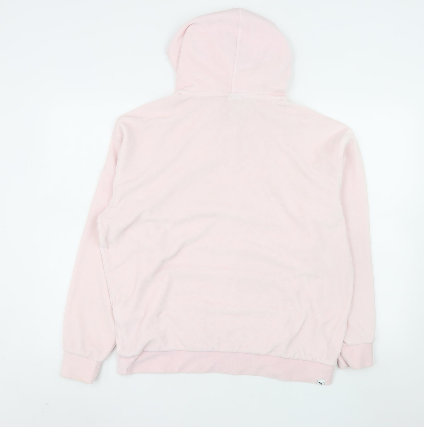 Puma Women Pink Hoodie Size 12 Cotton Blend Pullover Sweatshirt